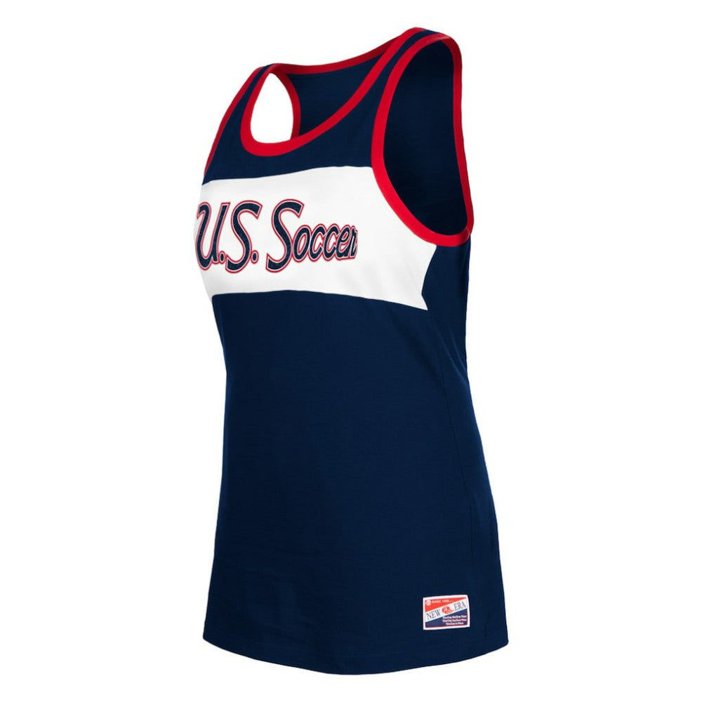 USWNT 5th & Ocean by New Era Women's Throwback Jersey Racer Tank Top Navy | New Era Online