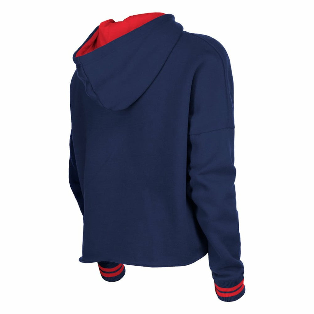 USWNT 5th & Ocean by New Era Women's Athleisure Cropped Fleece Pullover Hoodie Navy | New Era