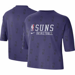 Phoenix Suns Women's Allover NBA Logo Boxy T-Shirt Purple - NBA