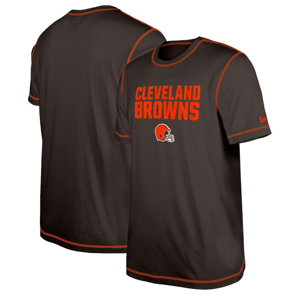 Cleveland Browns New Era Third Down Puff Print T-Shirt Brown | NFL