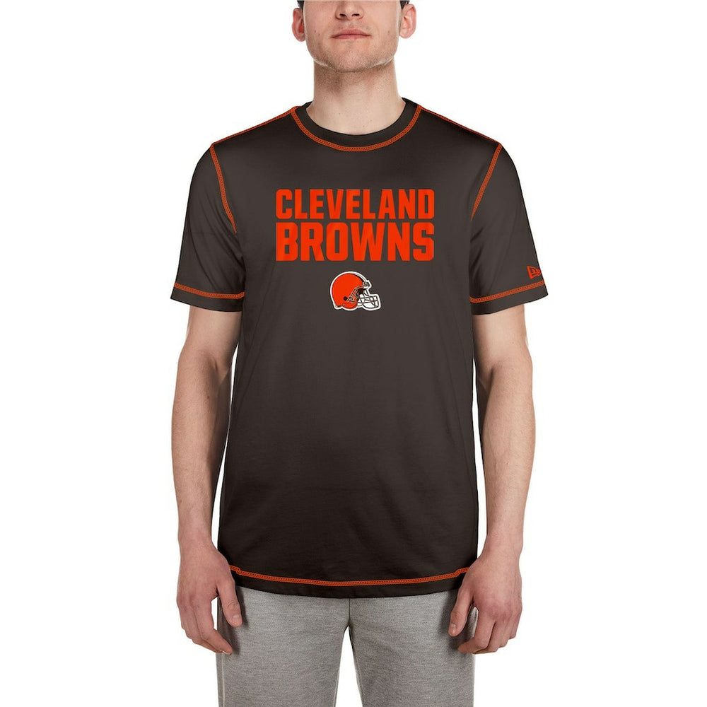 Cleveland Browns New Era Third Down Puff Print T-Shirt Brown | NFL