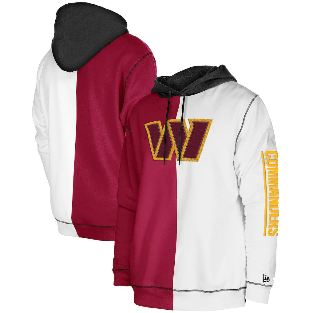 Washington Commanders New Era Third Down Split Raglan Pullover Hoodie Burgundy/White | NFL