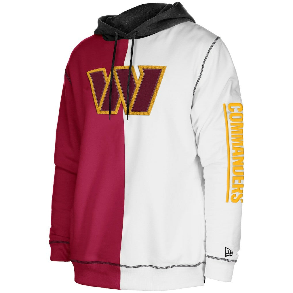 Washington Commanders New Era Third Down Split Raglan Pullover Hoodie Burgundy/White | NFL