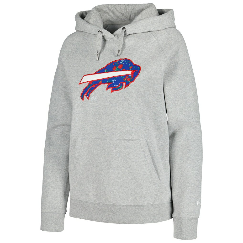 Buffalo Bills New Era Women's Floral Raglan Pullover Hoodie Gray | NFL