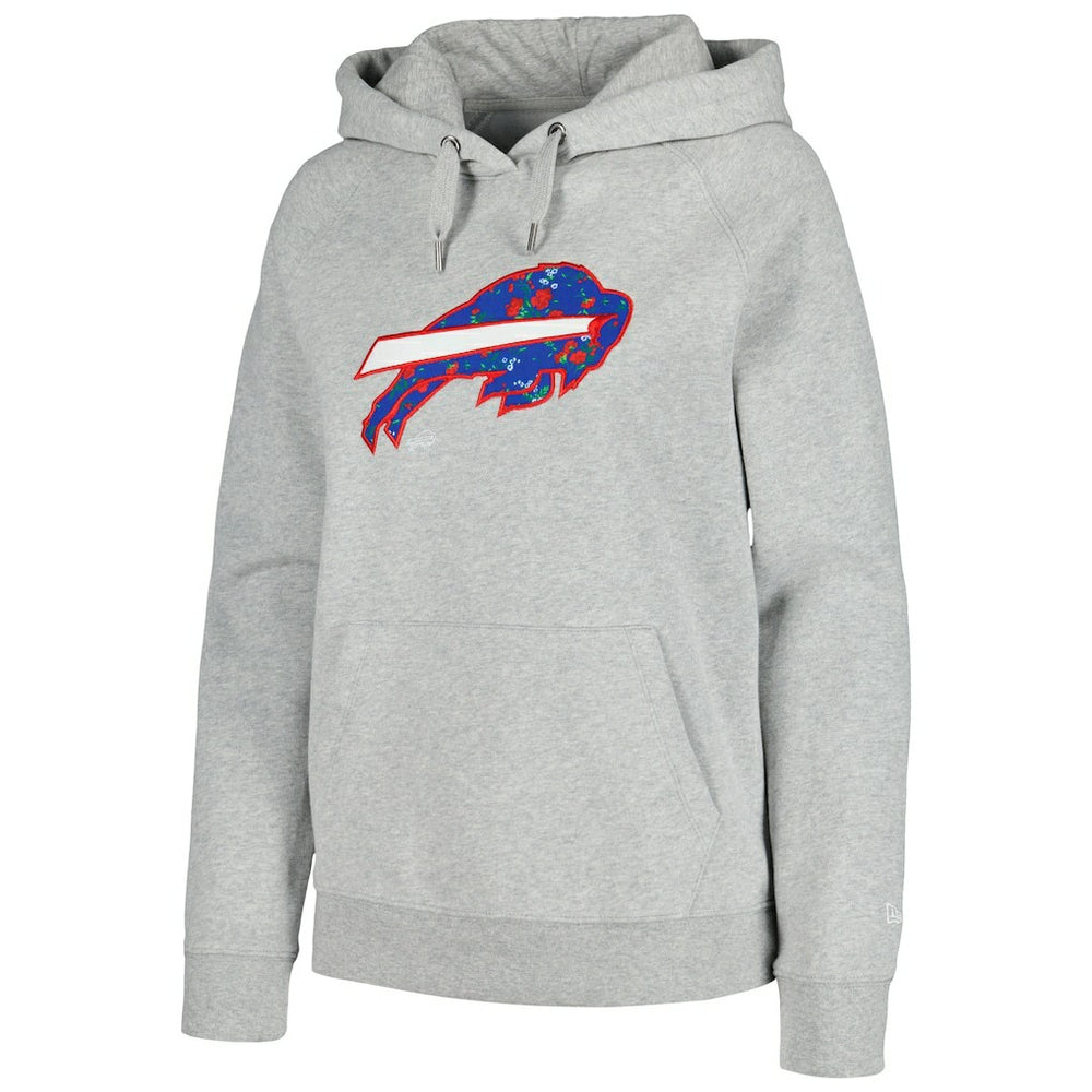 Buffalo Bills New Era Women's Floral Raglan Pullover Hoodie Gray | NFL