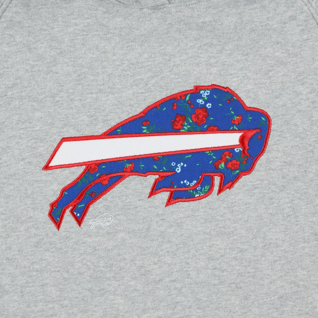 Buffalo Bills New Era Women's Floral Raglan Pullover Hoodie Gray | NFL
