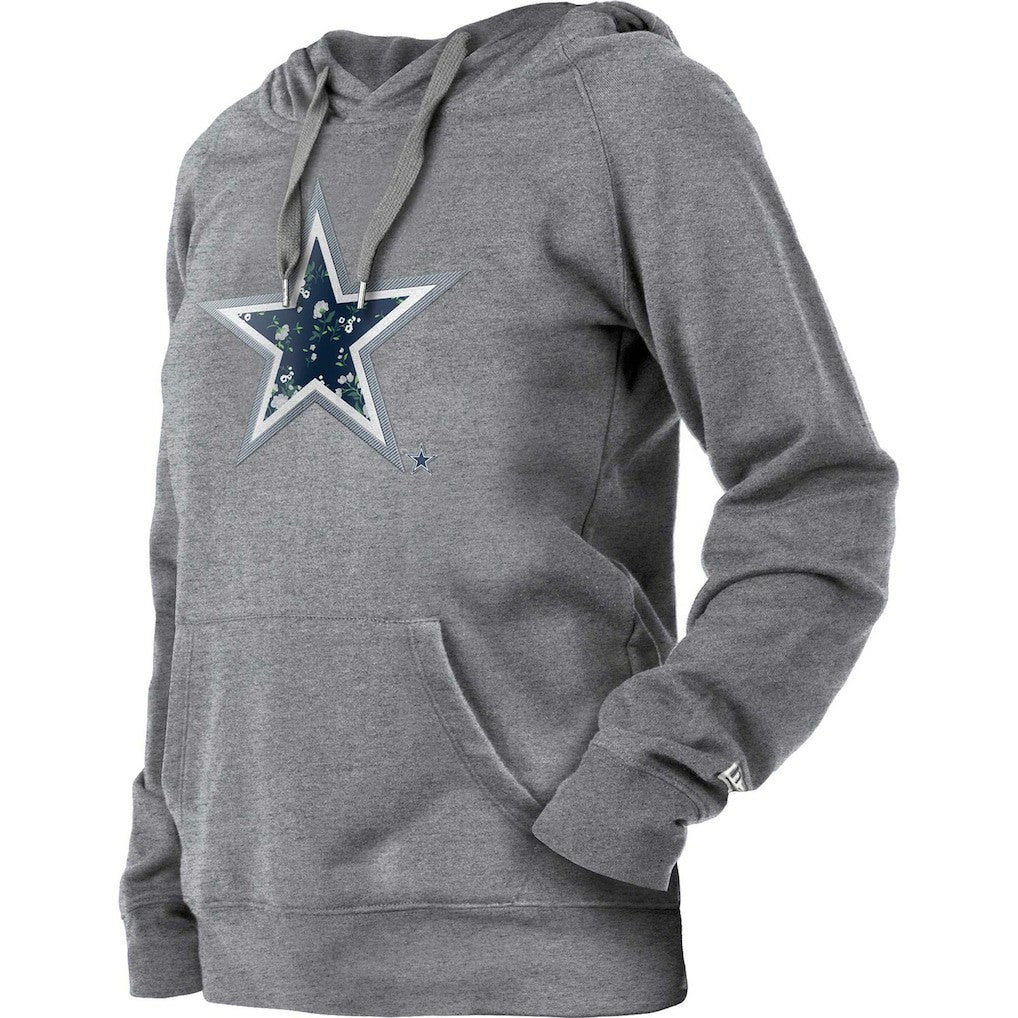 Dallas Cowboys New Era Women's Floral Raglan Pullover Hoodie Gray | NFL