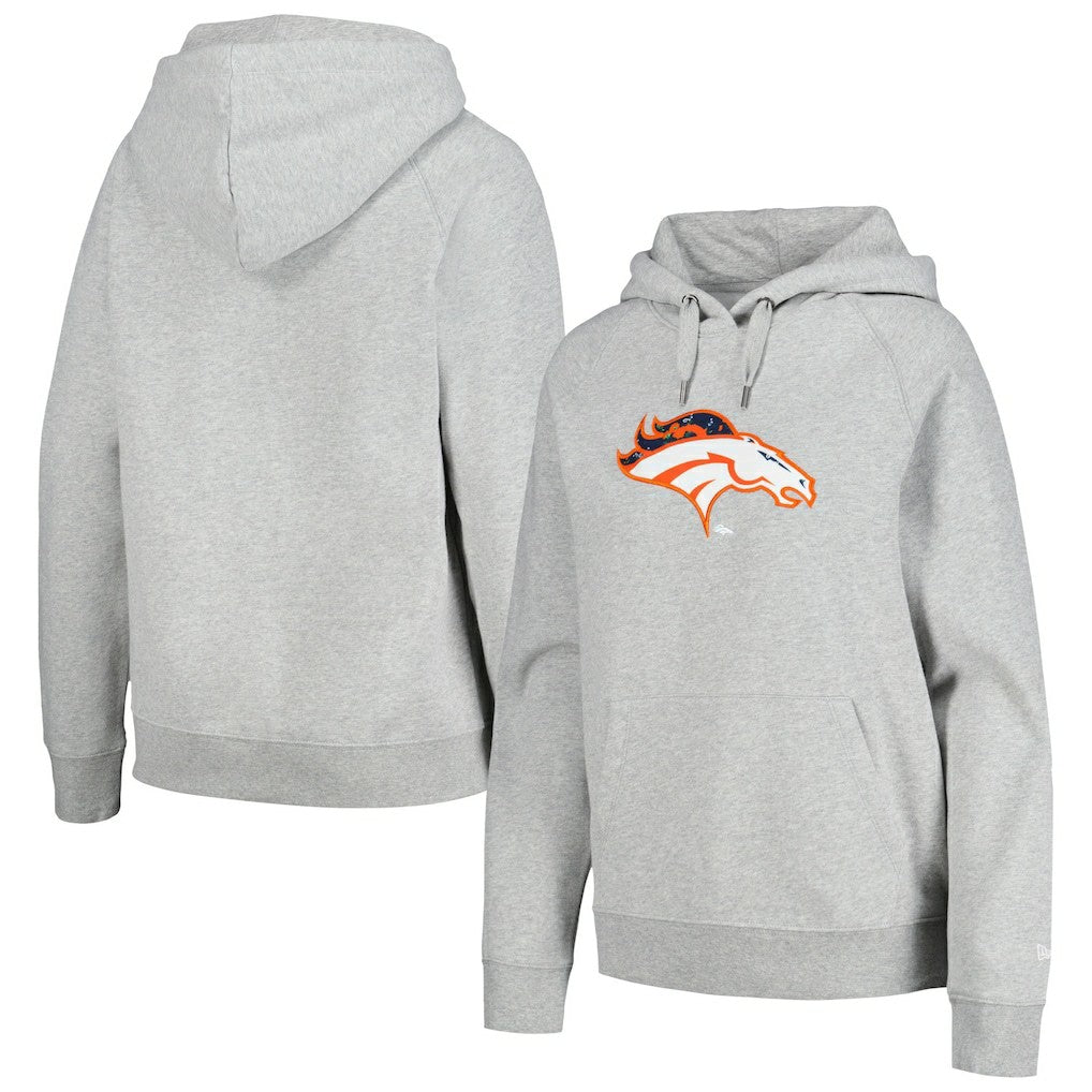 Denver Broncos New Era Women's Floral Raglan Pullover Hoodie Gray | NFL