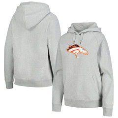 Denver Broncos New Era Women's Floral Raglan Pullover Hoodie Gray | NFL