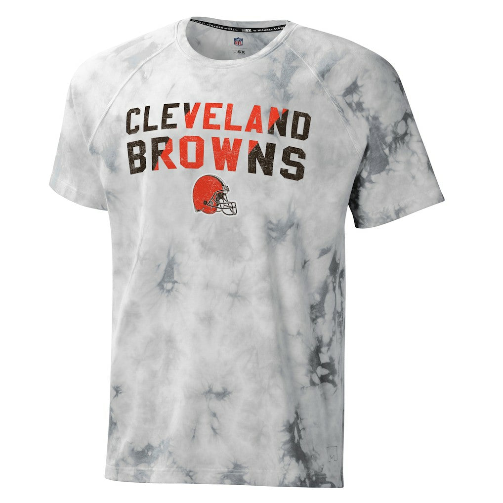 Cleveland Browns MSX by Michael Strahan Resolution Tie-Dye Raglan T-Shirt Gray | NFL