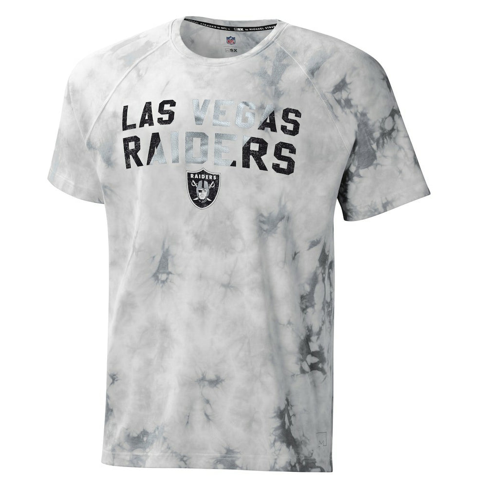 Las Vegas Raiders MSX by Michael Strahan Resolution Tie-Dye Raglan T-Shirt Gray | NFL