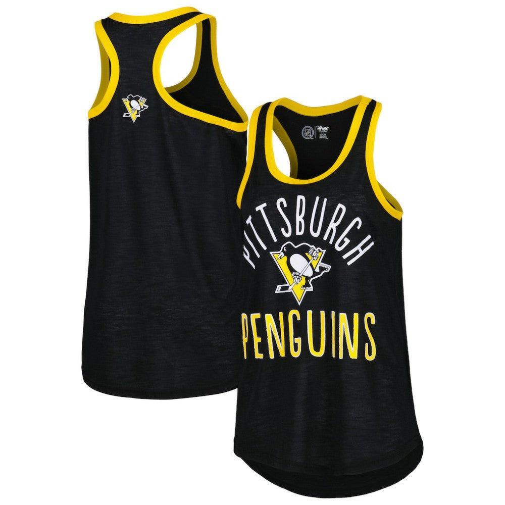 Pittsburgh Penguins G-III 4Her by Carl Banks Women's First Base Racerback Scoop Neck Tank Top - Black - NHL