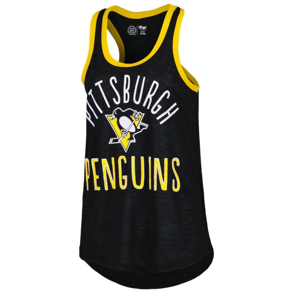 Pittsburgh Penguins G-III 4Her by Carl Banks Women's First Base Racerback Scoop Neck Tank Top - Black - NHL