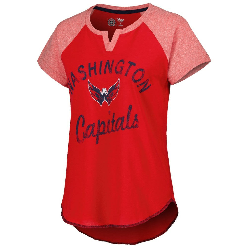 Washington Capitals Starter Women's Grand Slam Raglan Notch Neck T-Shirt - Red - NHL