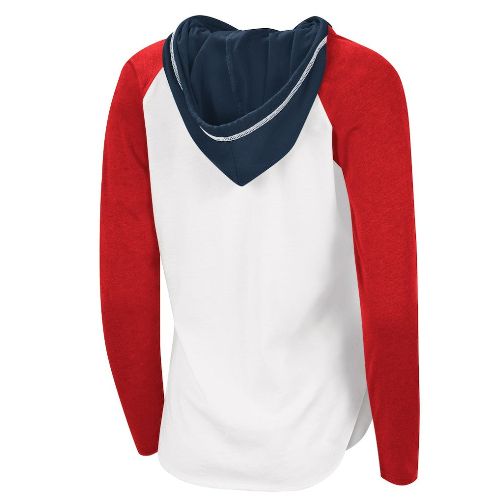 Washington Capitals G-III 4Her by Carl Banks Women's MVP Raglan Lightweight Hooded T-Shirt - White/Heather Red - NHL