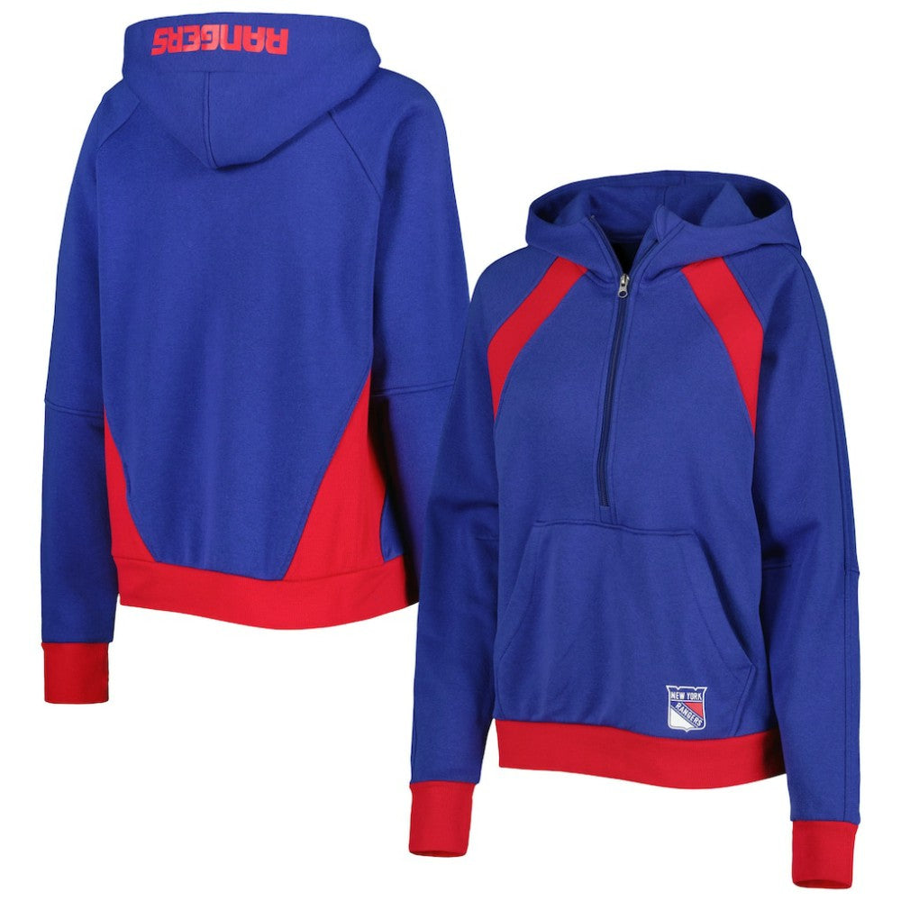 New York Rangers Starter Women's Wishbone Half-Zip Hoodie - Blue - NHL