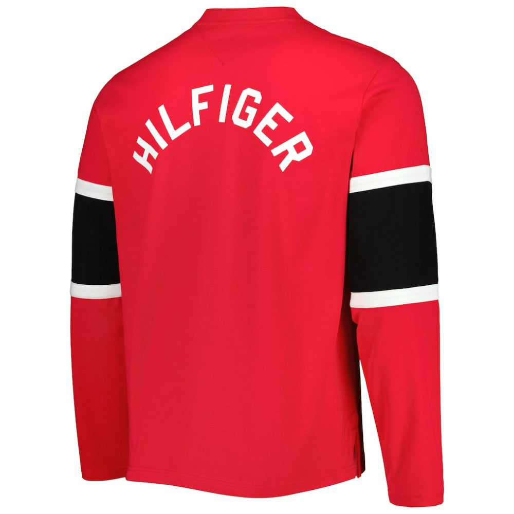 Detroit Red Wings Tommy Hilfiger Walter Lace-Up Long Sleeve Top - Red - NHL
