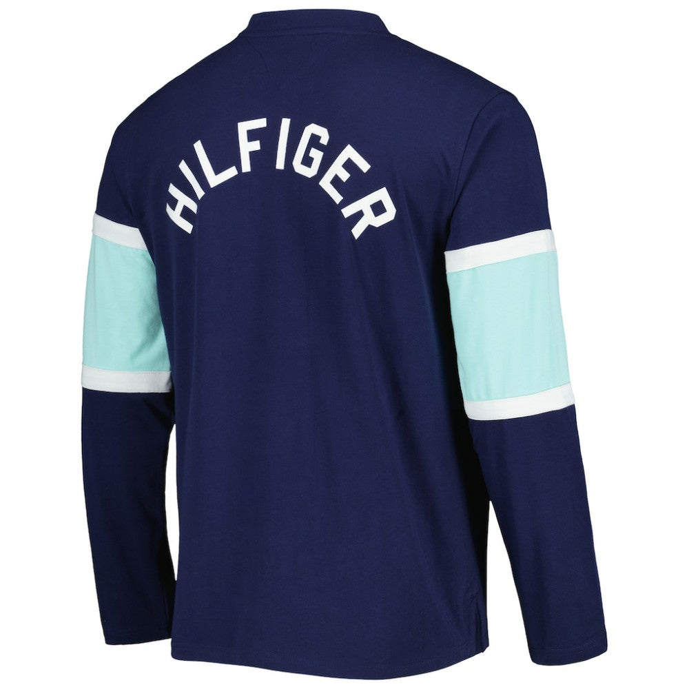 Seattle Kraken Tommy Hilfiger Walter Lace-Up Long Sleeve Top - Deep Sea Blue - NHL