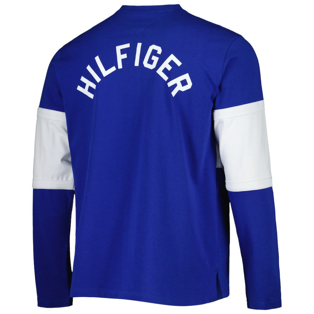 Tampa Bay Lightning Tommy Hilfiger Walter Lace-Up Long Sleeve Top - Blue - NHL