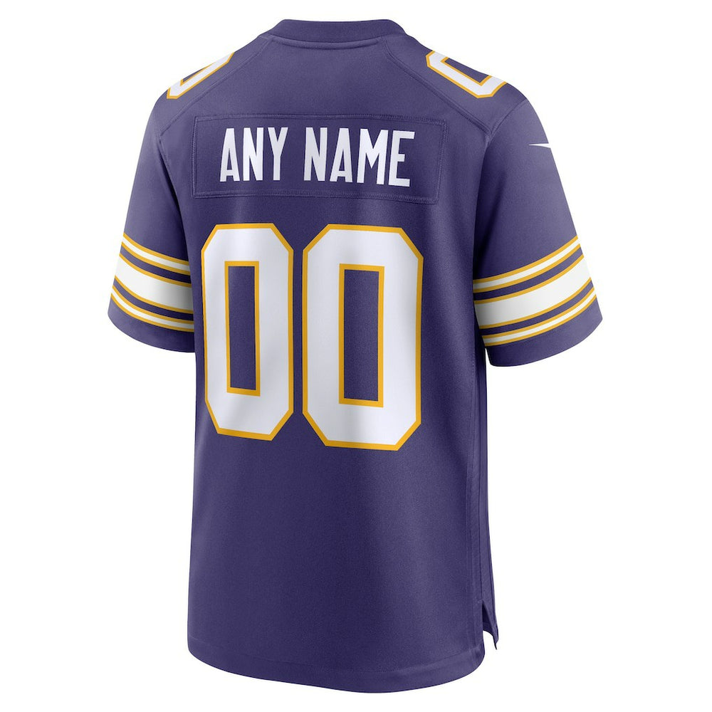 Minnesota Vikings Classic Custom Game Jersey Purple | Nike for Sale