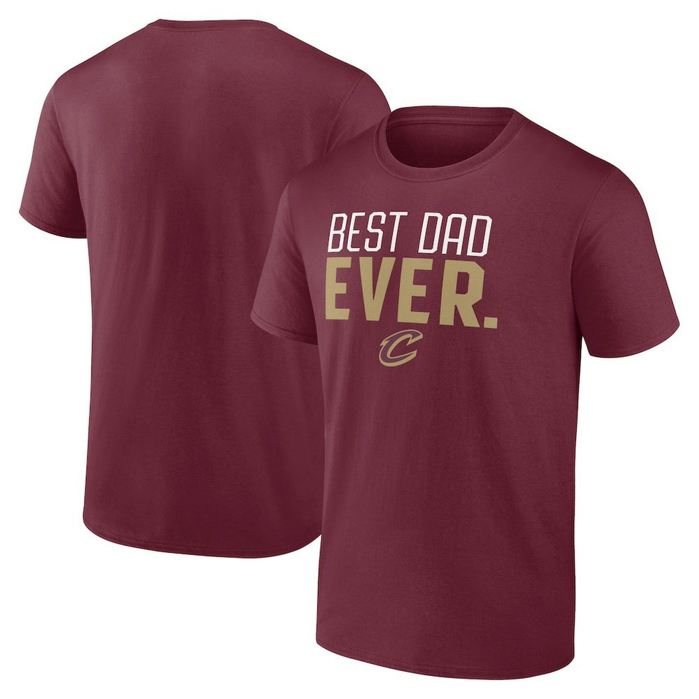 Cleveland Cavaliers Best Dad Ever Logo T-Shirt Wine - NBA