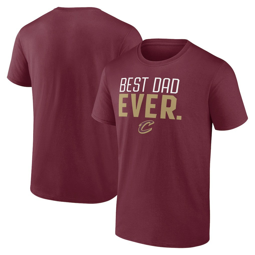 Cleveland Cavaliers Best Dad Ever Logo T-Shirt Wine - NBA
