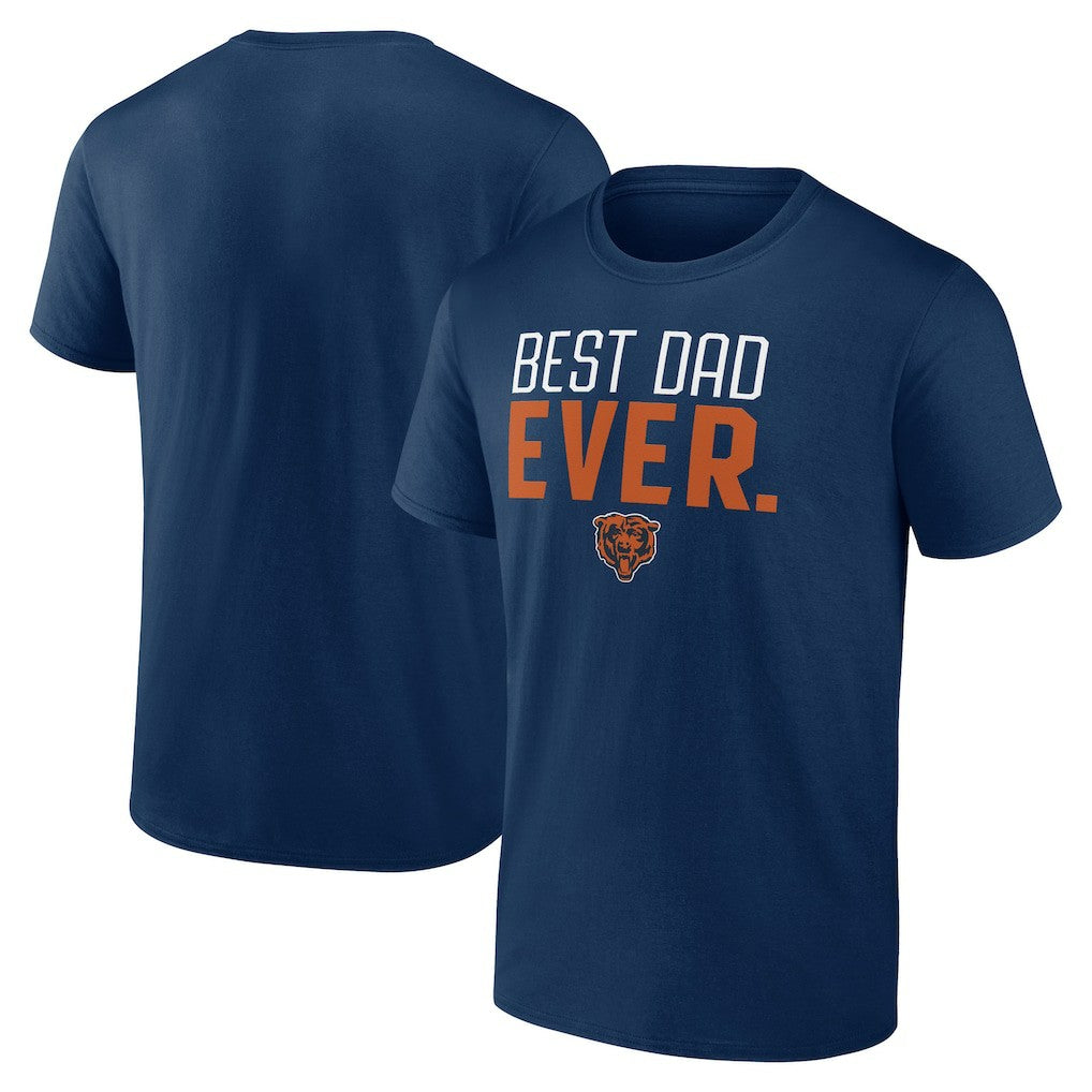 Chicago Bears Best Dad Ever Team T-Shirt Navy | NFL