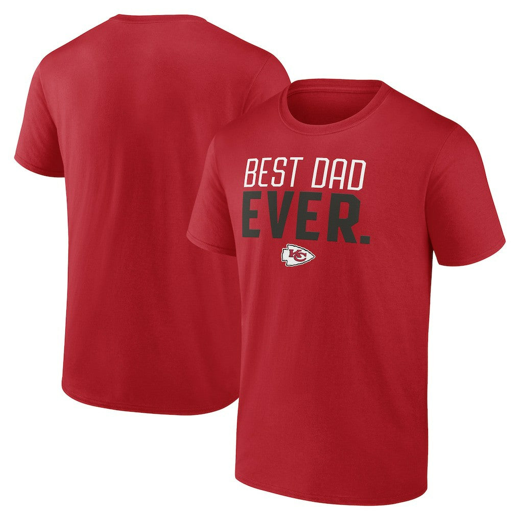 Kansas City Chiefs Best Dad Ever Team T-Shirt Red | NFL