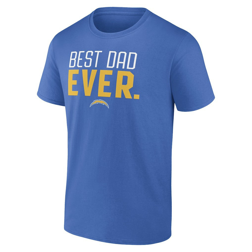 Los Angeles Chargers Best Dad Ever Team T-Shirt Powder Blue | NFL