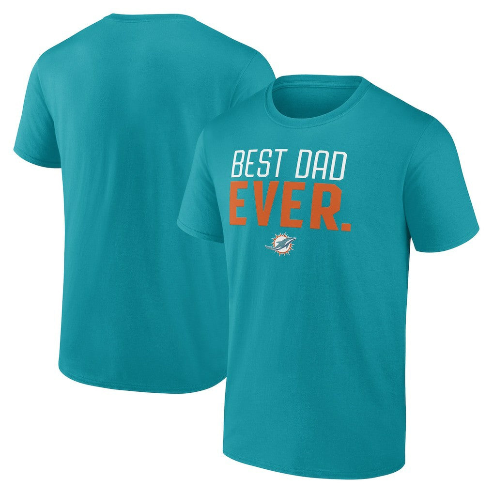 Miami Dolphins Best Dad Ever Team T-Shirt Aqua | NFL