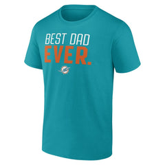 Miami Dolphins Best Dad Ever Team T-Shirt Aqua | NFL