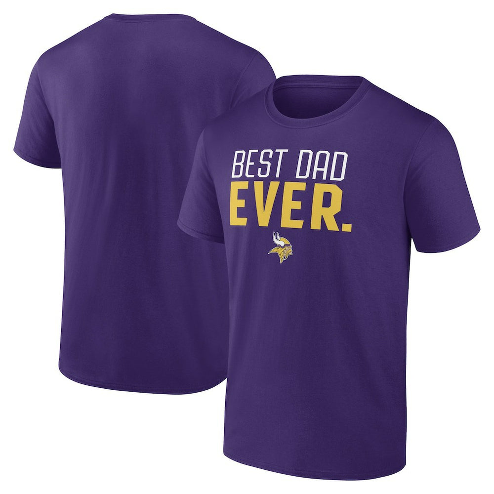 Minnesota Vikings Best Dad Ever Team T-Shirt Purple | NFL