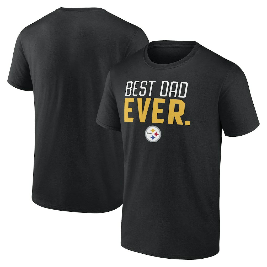 Pittsburgh Steelers Best Dad Ever Team T-Shirt Black | NFL