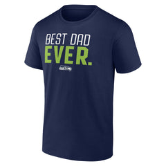 Seattle Seahawks Best Dad Ever Team T-Shirt College Navy | NFL