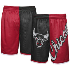Chicago Bulls Youth Hardwood Classics Big Face 5.0 Shorts Black/Red - NBA