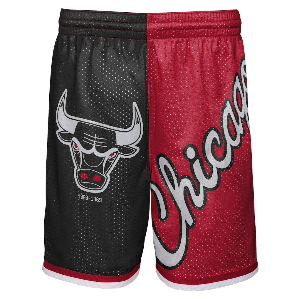Chicago Bulls Youth Hardwood Classics Big Face 5.0 Shorts Black/Red - NBA