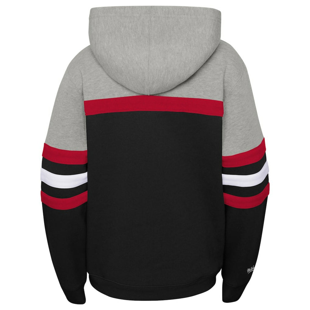 Chicago Bulls Youth Hardwood Classics Head Coach Pullover Hoodie Black/Heather Gray - NBA