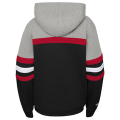 Chicago Bulls Youth Hardwood Classics Head Coach Pullover Hoodie Black/Heather Gray - NBA