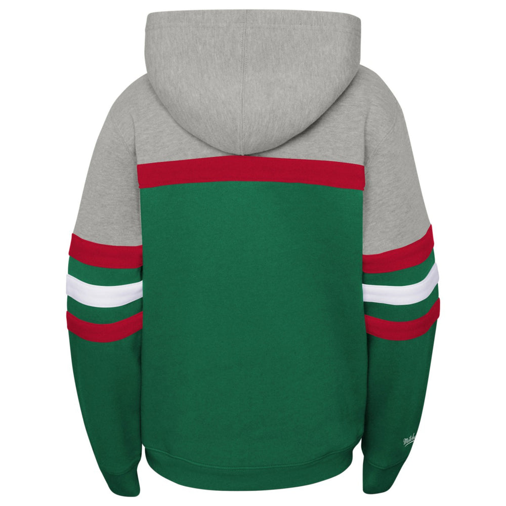 Milwaukee Bucks Youth Hardwood Classics Head Coach Pullover Hoodie Green/Heather Gray - NBA