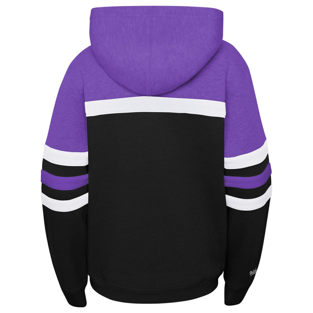 Toronto Raptors Youth Hardwood Classics Head Coach Pullover Hoodie Purple/Heather Gray - NBA