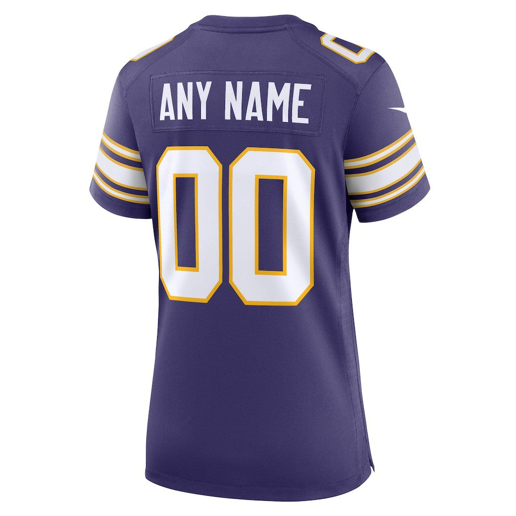 Minnesota Vikings Women's Classic Custom Game Jersey Purple | Nike for Sale