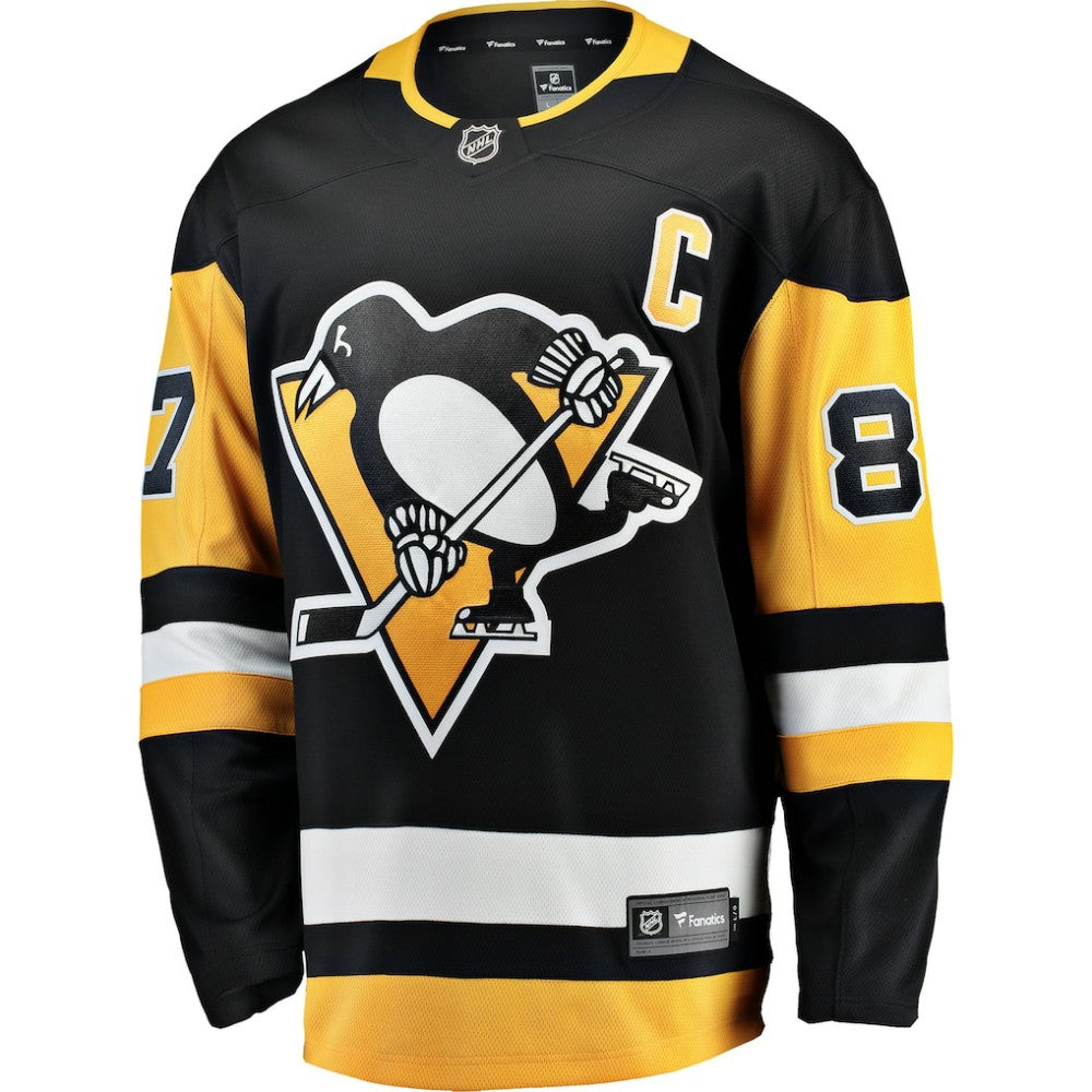 Sidney Crosby Pittsburgh Penguins Fanatics Captain Patch Home Breakaway Jersey - Black - NHL