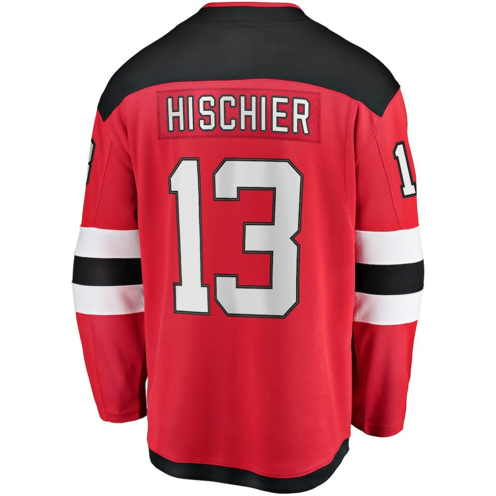 Nico Hischier New Jersey Devils Fanatics Captain Patch Home Breakaway Jersey - Red - NHL