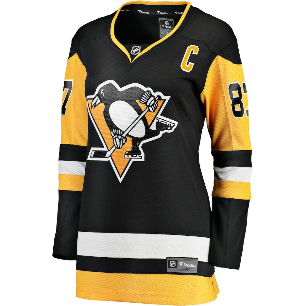 Sidney Crosby Pittsburgh Penguins Fanatics Women's Captain Patch Home Breakaway Jersey - Black - NHL