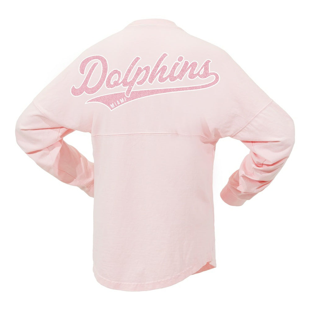 Miami Dolphins Women's Millennial Spirit Jersey T-Shirt Pink | Fanatics