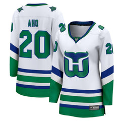 Sebastian Aho Carolina Hurricanes Fanatics Women's Throwback Breakaway Jersey - White - NHL