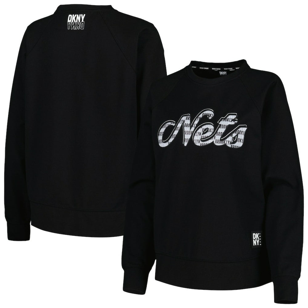 Brooklyn Nets DKNY Sport Women's Regina Raglan Pullover Sweatshirt Black - NBA