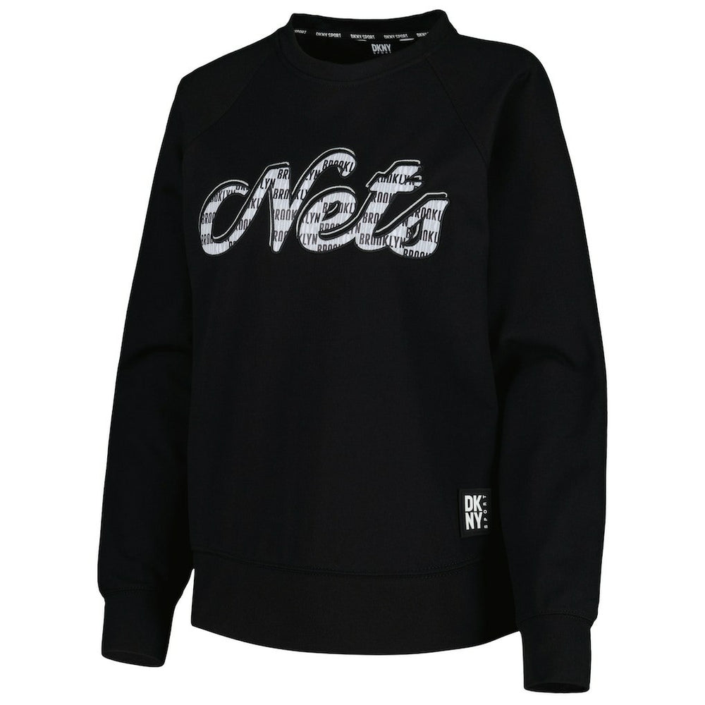 Brooklyn Nets DKNY Sport Women's Regina Raglan Pullover Sweatshirt Black - NBA