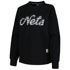Brooklyn Nets DKNY Sport Women's Regina Raglan Pullover Sweatshirt Black - NBA