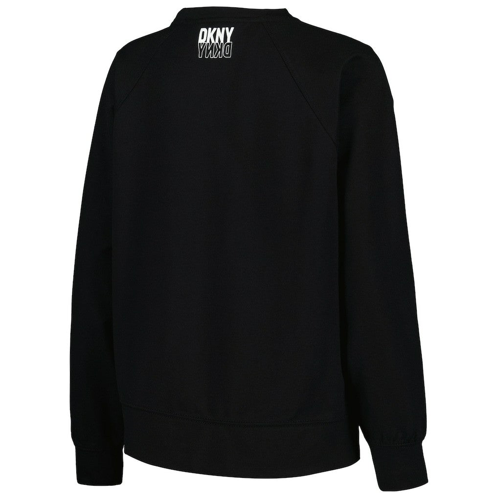 Brooklyn Nets DKNY Sport Women's Regina Raglan Pullover Sweatshirt Black - NBA